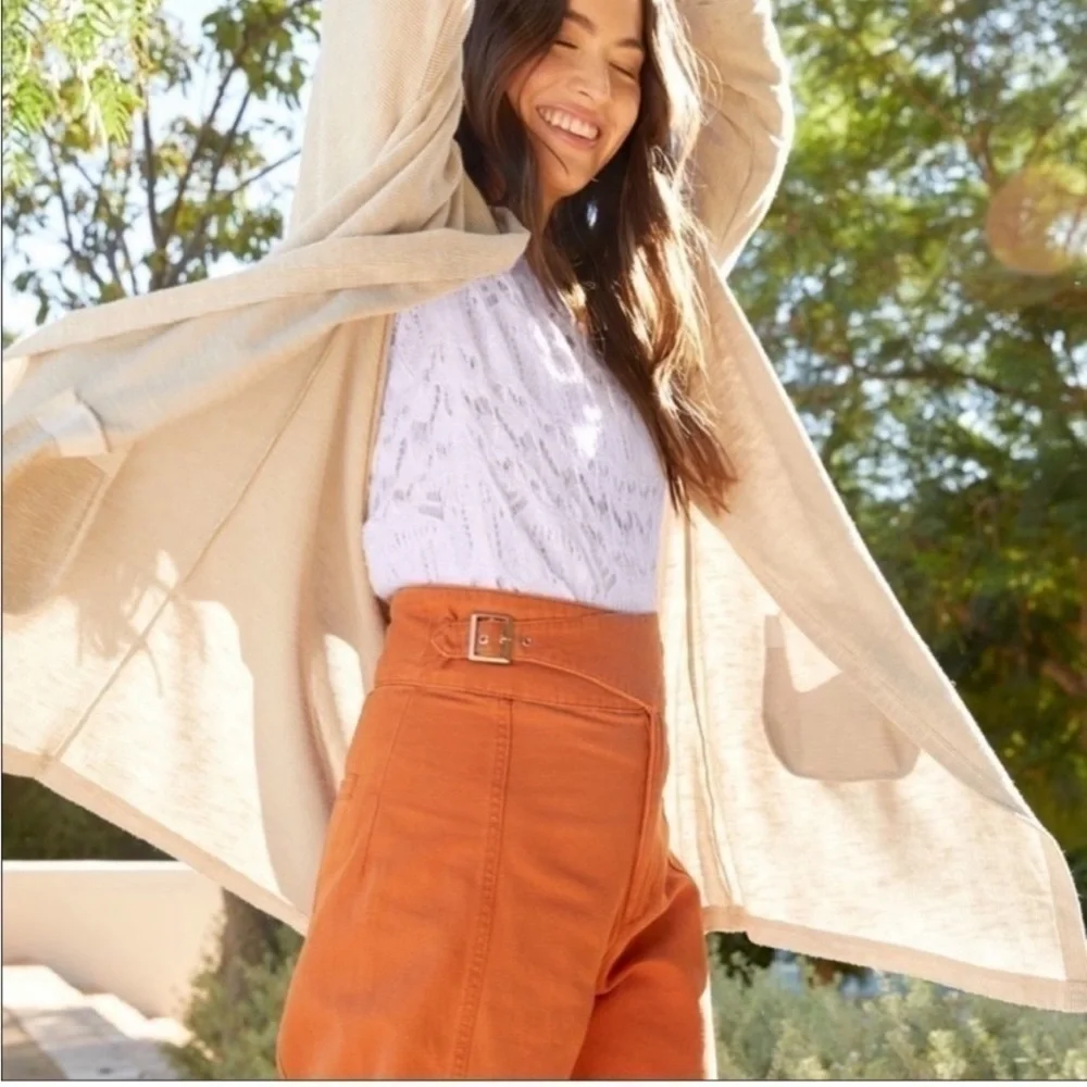 DONNI. Lightweight Open Front Stripe Cardigan - One Size